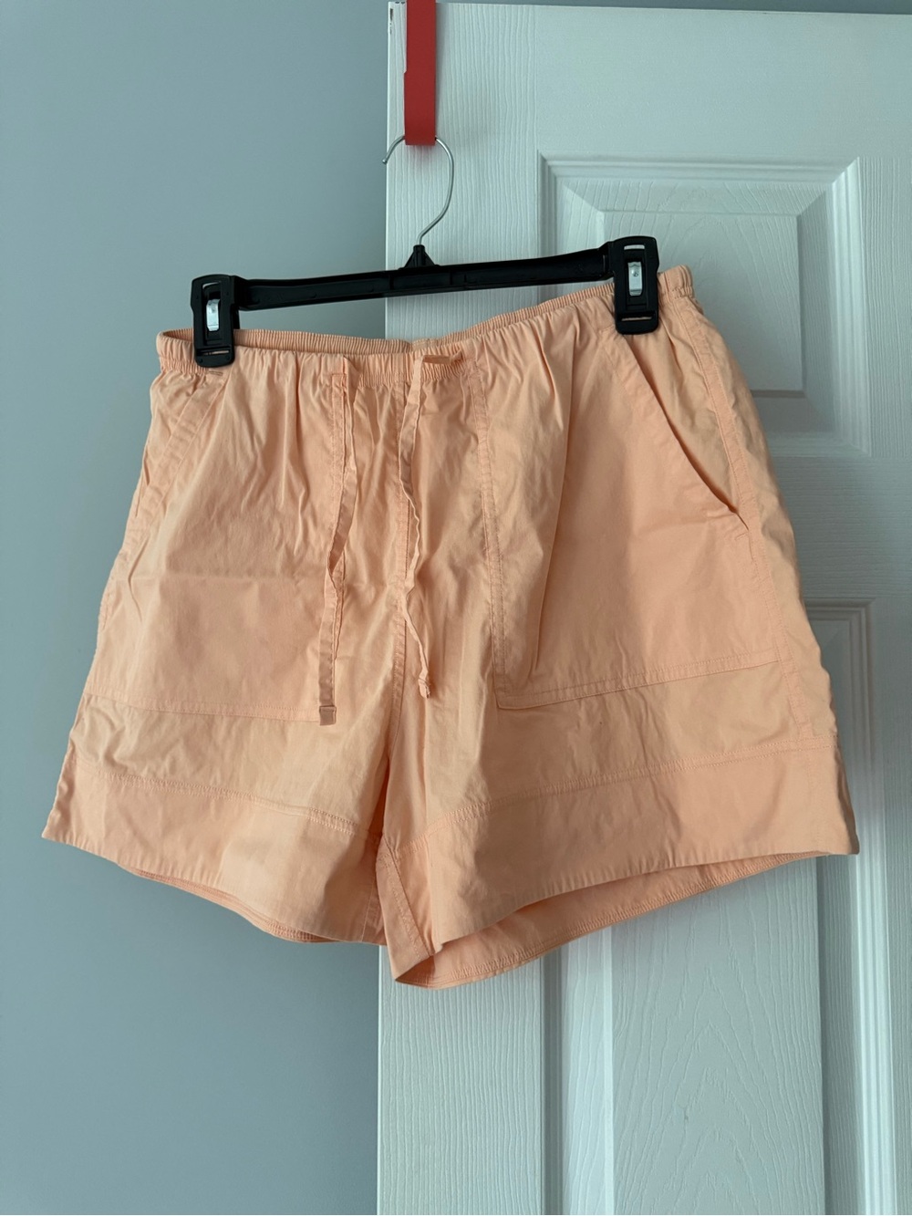 lululemon | cotton blend poplin high-rise short in peach bellini